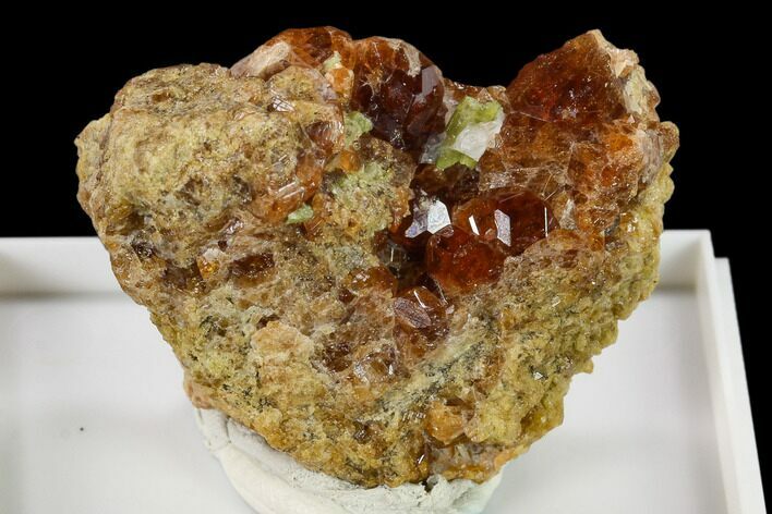 Orange Grossular Garnet Cluster with Epidote - Bishop, California #131326